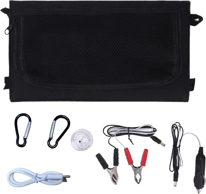 Zonnepaneel - Draagbare Charger - Buiten Opladen - 100W Dubbele USB - Opvouwbaar - Zwart