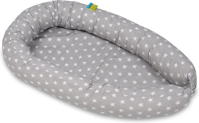 Baby nestje - grijs wit - sterren - met uitneembaar matras