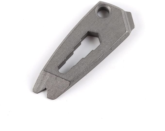 Titanium EDC Multi Tool Sleutelhanger met moersleutel Schroevendraaier Pry Bar Functie (Grijs)