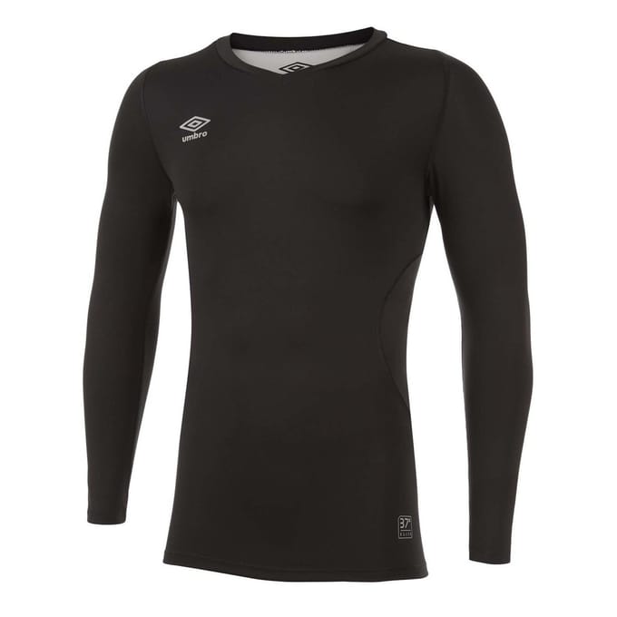 Umbro Heren Elite V Neck Base Layer Top (Zwart)