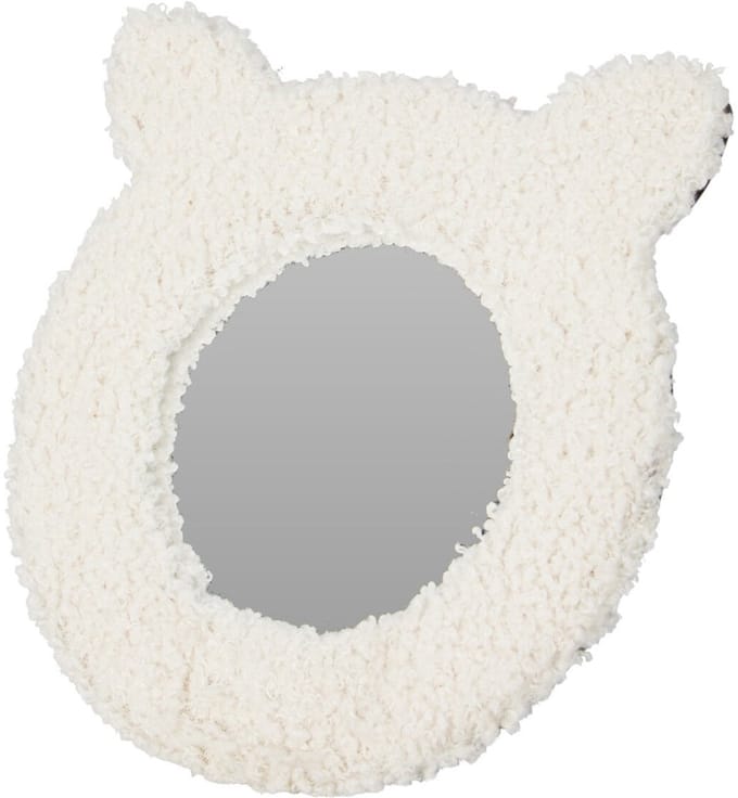 Home & Styling Katten Spiegel met oortjes - Ø16cm - Wit