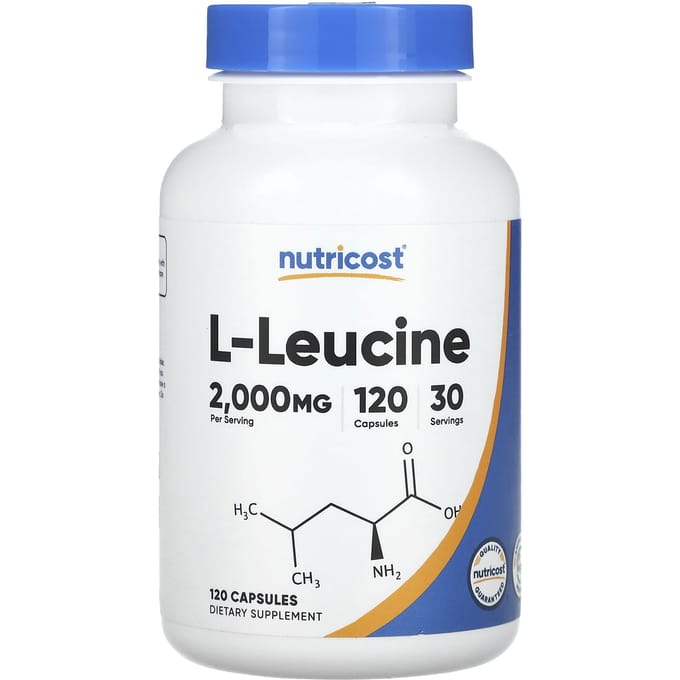 Nutricost, L-Leucine, 2.000 mg, 120 capsules (500 mg per capsule)