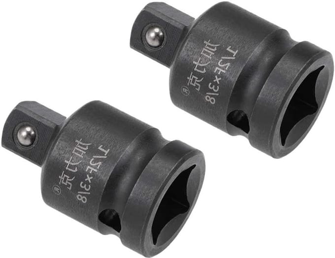 2 Stuks 1/2" naar 3/8" Impact Socket Reducer voor Lucht Impact Sleutels, Dopsleutels en Boormachines van CR-MO Staal