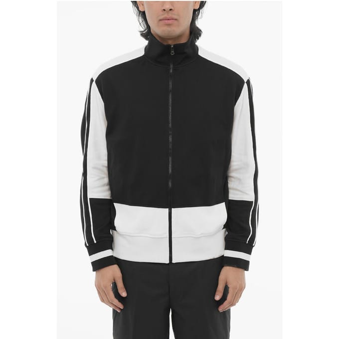 Tweekleurige SPORT MODERNIST sweatshirt met rits in zwart en wit
