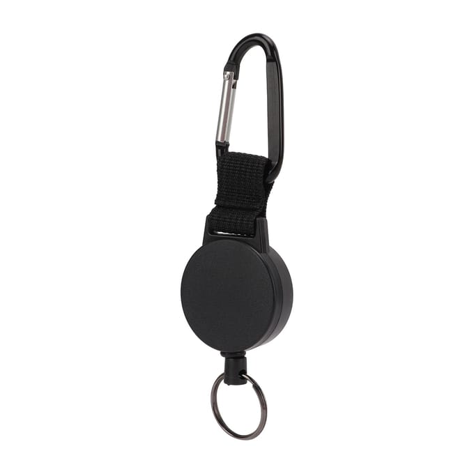 Intrekbare sleutelhanger, zware karabijnhaak, sleutelhanger, lanyard, badge-haspels met stalen black