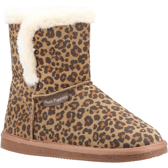 Hush Puppies Dames/dames Ashleigh luipaardprint suède pantoffellaarsjes (Bruin)