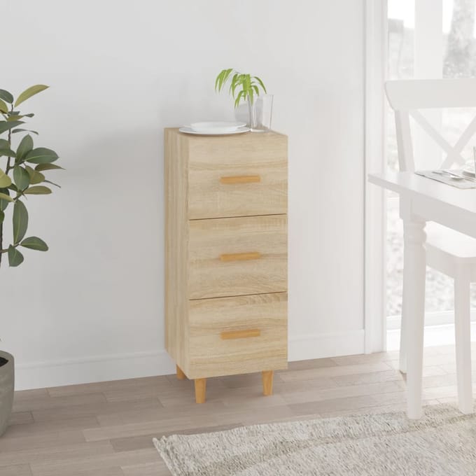 vidaXL - Dressoir - 34,5x34x90 - cm - bewerkt - hout - sonoma - eiken