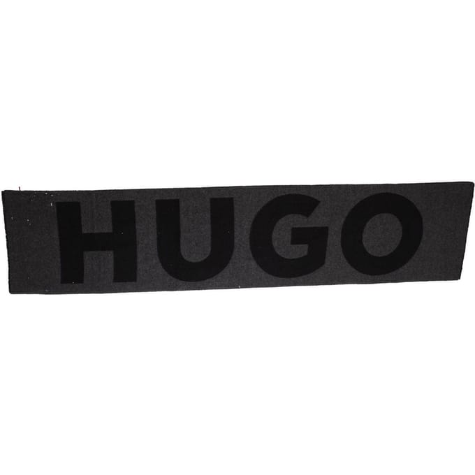Hugo Wollen sjaal met logo (Grijs)