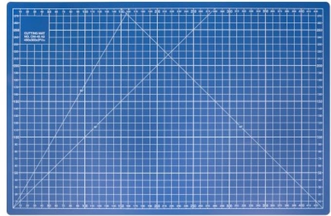 Snijmat 30 x 45 cm met schaalverdeling aan 2 kanten Blauw