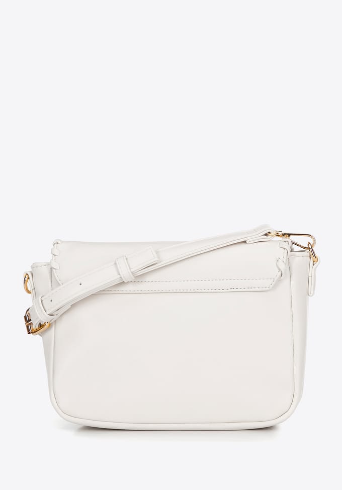 Wittchen Dames Crossbody Tas met Afgewerkte Flap, Crème, Eco-leer