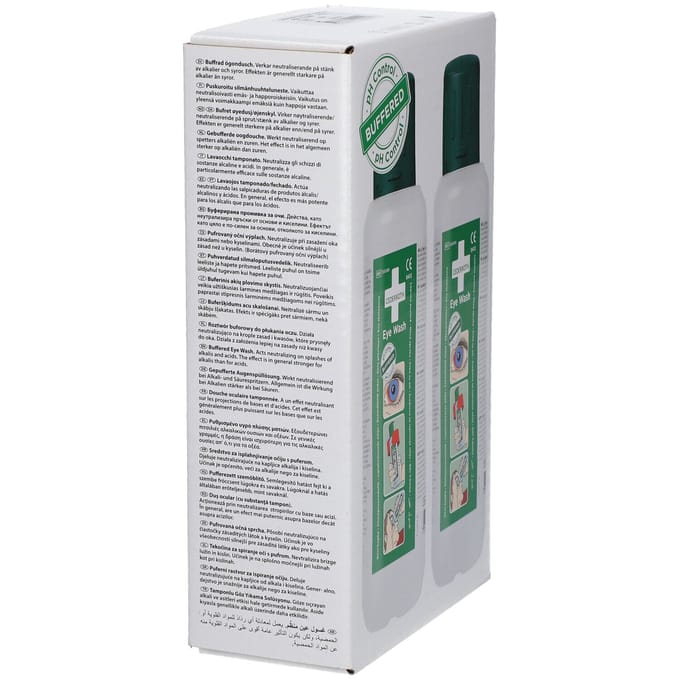 Oogdouchefles Cederroth, 2 x 500 ml, geïntegreerde oogschelp, stofkap, houdbaarheid 4,5 jaar