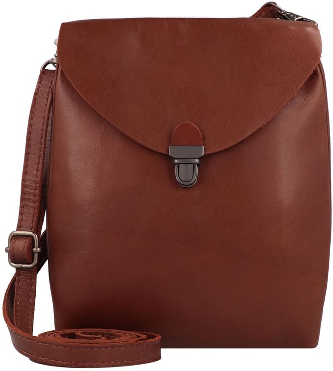 HAROLD'S Leren Schoudertas Fold Handbag Clutch Up Cognac Bruine