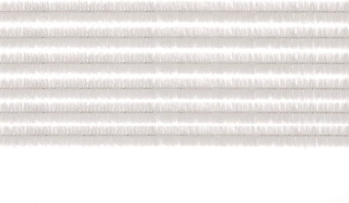 Chenilledraad - 30x - wit - 50 cm - hobby/knutsel materialen