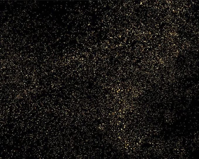 Placemat vinyl | Glitter Zwart / Goud | 4 stuks
