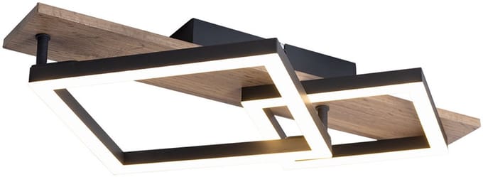 Globo - plafonniere - Beatrix - naturel zwart - metaal - LED - 67294D1