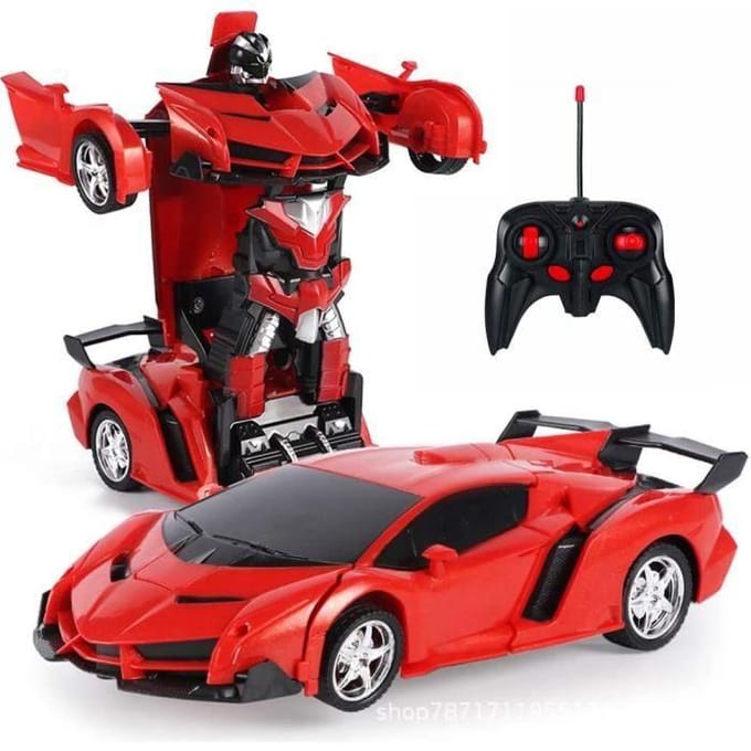 Op afstand bestuurbare auto die in een robot kan veranderen - 2-in-1 RC-auto - Rood - Kind - Gemengd rood