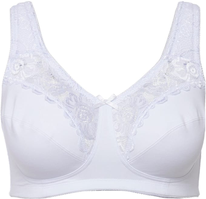 Ulla Popken - Dames - Kelly steun beha kant zonder beugel - Sneeuwwit - Maat 110F