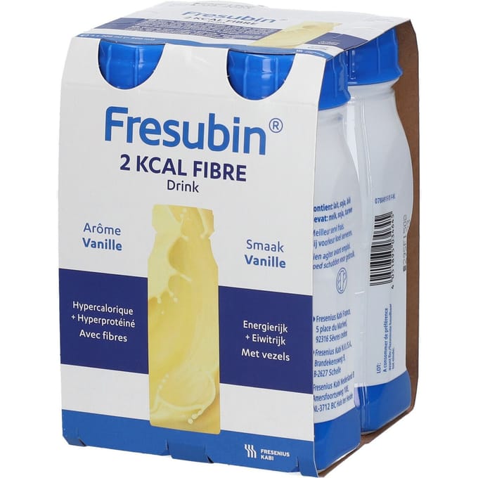 Fresubin 2 Kcal Fibre Drink Vanille 4x200 Drinkbare oplossing