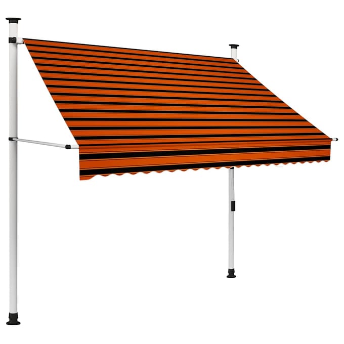 vidaXL - Luifel - handmatig - uittrekbaar - 200 - cm - oranje - en - bruin