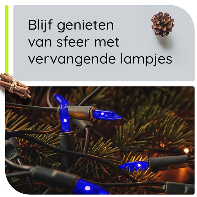 OE Lightning Reserve Kerstlampje - Groene Insteek Fitting - 2.5V/0.425W - Blauw Licht