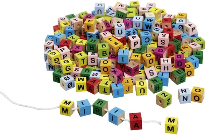 Goki Wooden Letter beads-color 300st.