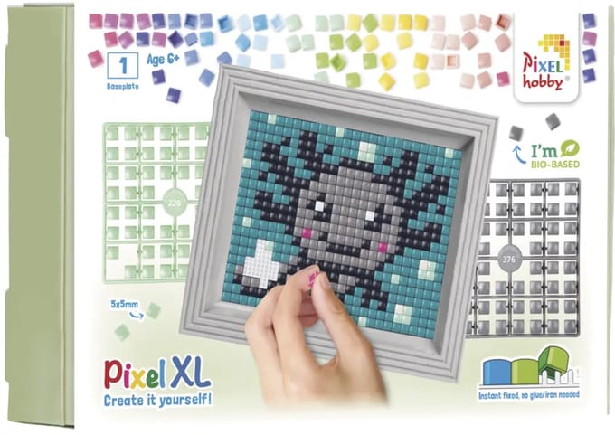 Pixelhobby Geschenkverpakking Axolotl Grijs