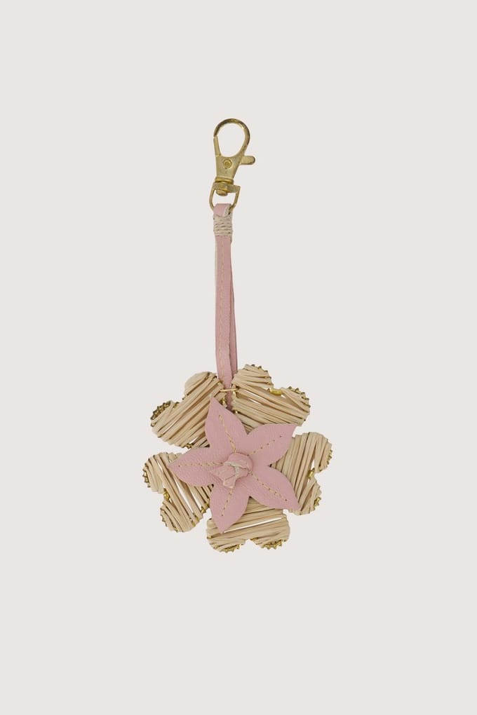 Zusss Tas/Sleutel Hanger Bloem PU 100% PU Leer Soft Pink