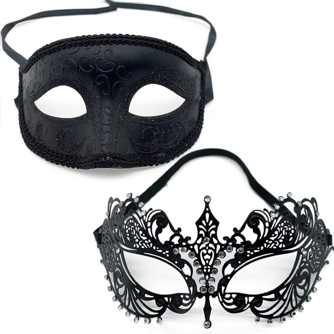 Kant en Metaal Masker Set - Elegante Feestmaskers - Inclusief Elastische Sluiting