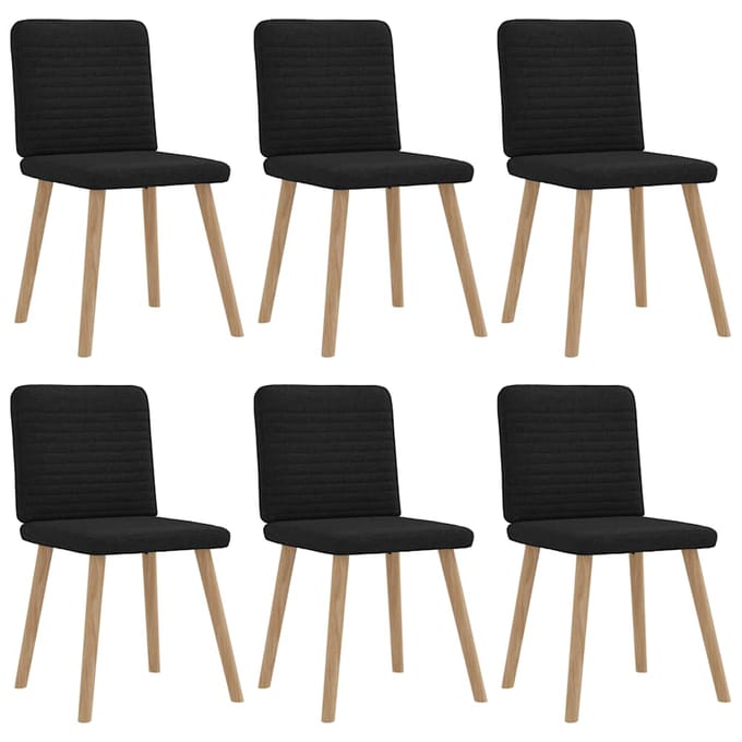 vidaXL - Eetkamerstoelen - 6 - st - stof - zwart