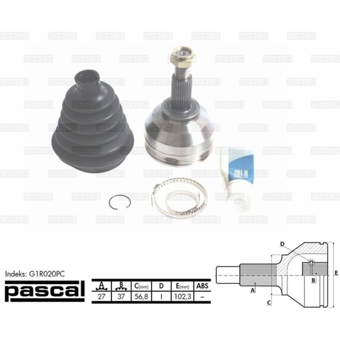 Homokineet reparatie set, aandrijfas PASCAL G1R020PC