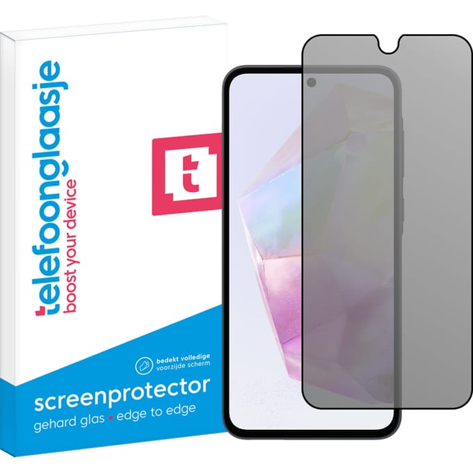 Samsung Galaxy A35 5G Privacy screenprotector gehard glas Edge to Edge