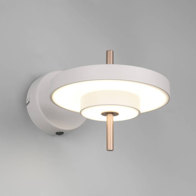 Trio Lighting LED wandlamp Keaton, lichtgrijs, Ø 20 cm, metaal, CCT