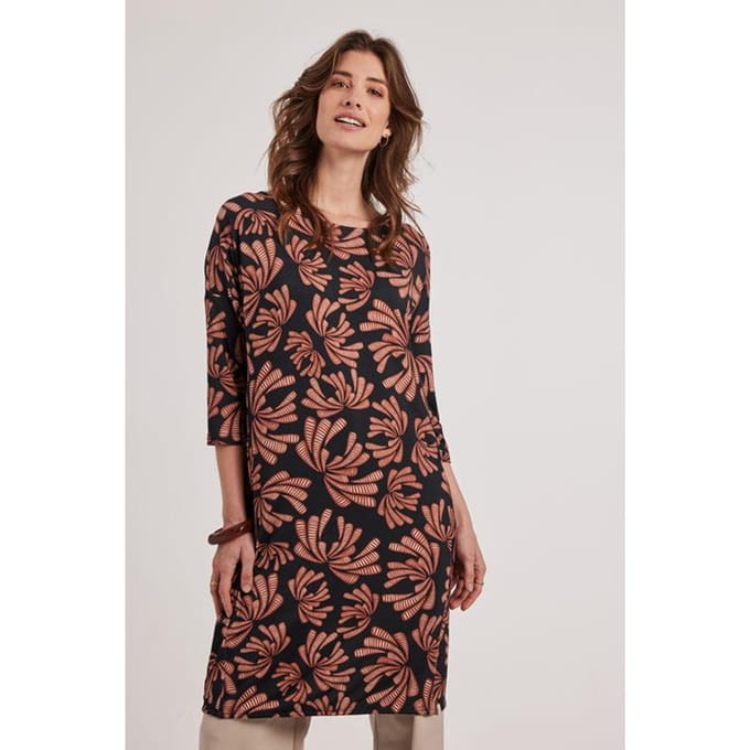 DIDI Dames Loose dress Easy Blue Cocktail print maat 44