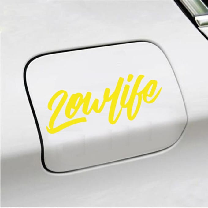 Bumpersticker - Lowlife - 6,4 X 16,8 - Geel