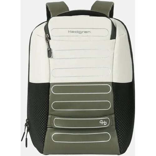Hedgren Handle M P Rugzak 15,6 inch met 2 compartimenten en RFID-bescherming – Middelgroot – Grey/Olive