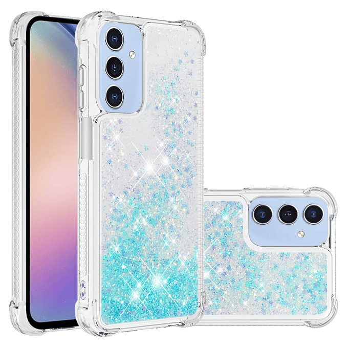 Mocaa Samsung Galaxy A17 (5G) Valbestendig Glitter Hoesje Blauw