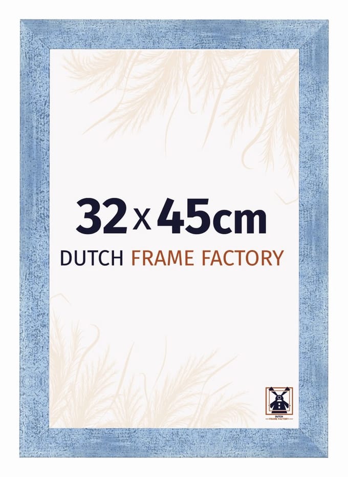 Fotolijst 32x45 cm - MDF - Helder Blauw Geveegd - Praag