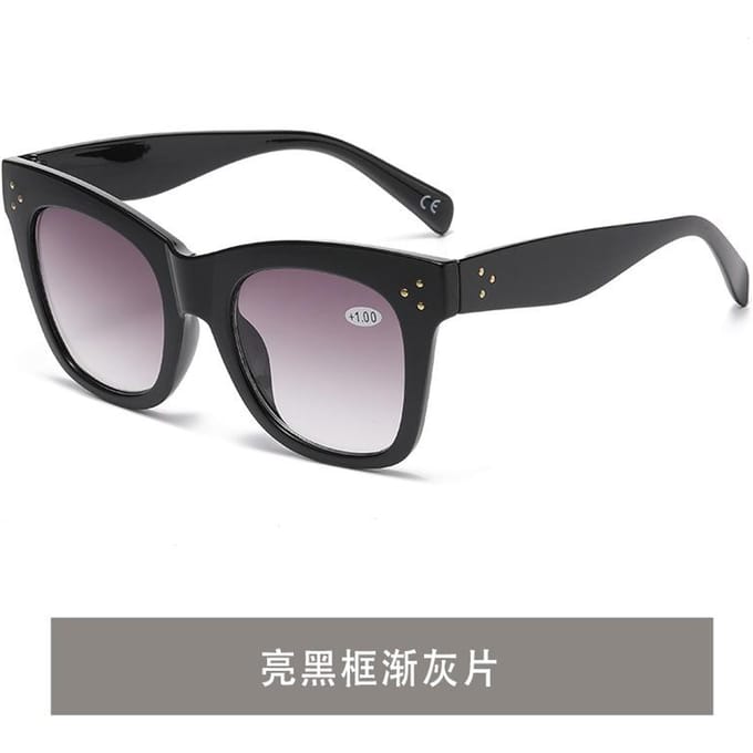 Lunettes de lecture progressives +1 0 à +4 0 Monture Large Lunettes de soleil pour presbytie Lunettes de mode multifonctionnelles 2 black