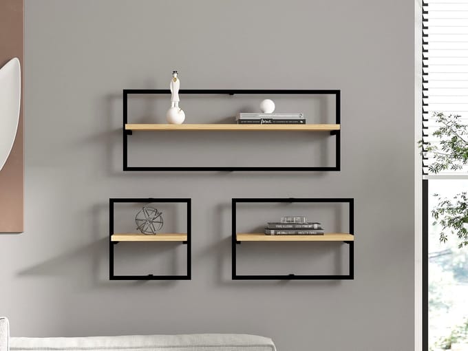 Asir - Muurplank - Saffier eiken - 80 x 20 x 30
