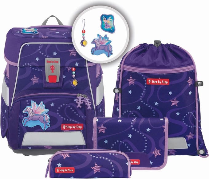 Step by Step Schooltas Space Schulranzen-Set 5-delig Pegasus Emily 2 Donkerpaars
