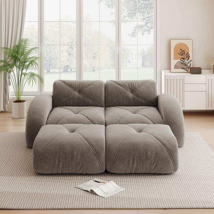 MODFU Modulaire Bank - Frameloos En Flexibel - Modern - Voor Woonkamer - Chenille - Bruin