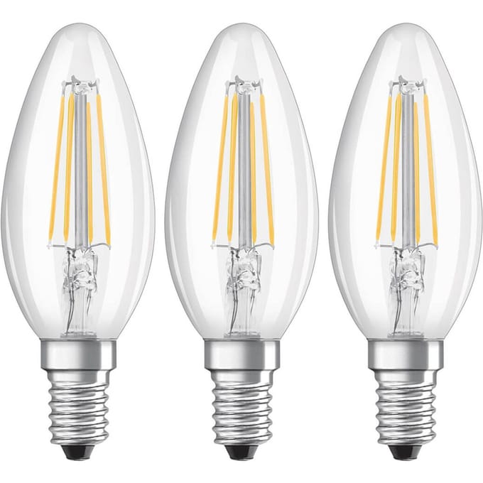 Osram Ledfilamentlamp Kaars - D3,5cm - Warm Wit - E14 - 4w - 3 Stuks