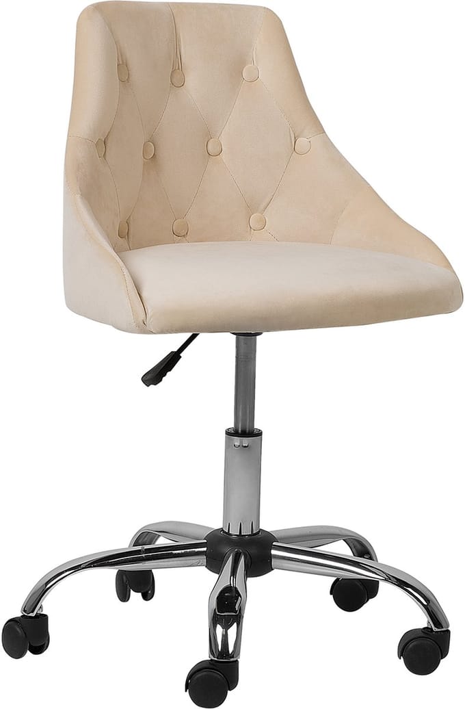 PARRISH - Bureaustoel - Beige - Fluweel