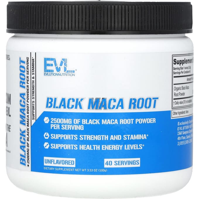 EVLution Nutrition, Racine de Maca Noire, Non Aromatisé, 3,53 oz (100g)