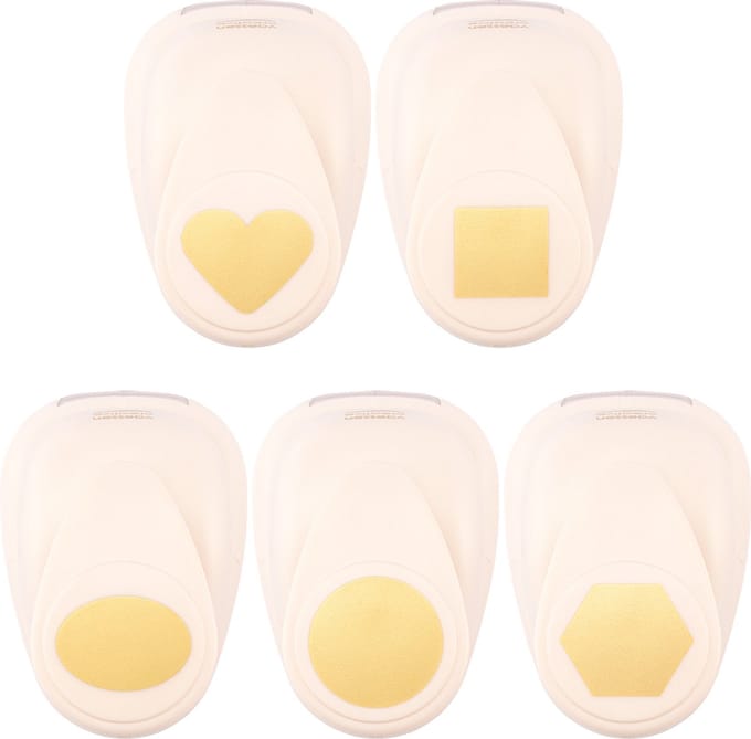 Vaessen Creative Pons Set - Figuurpons - Vormen - 5 st. - 1,8 cm tot 2,5 cm