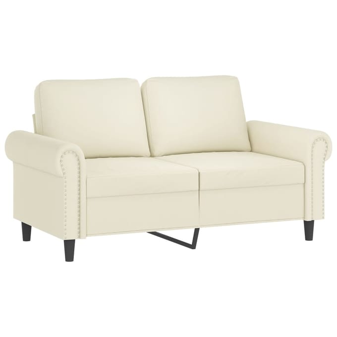 vidaXL - 3-delige - Loungeset - met - kussens - fluweel - crèmekleurig