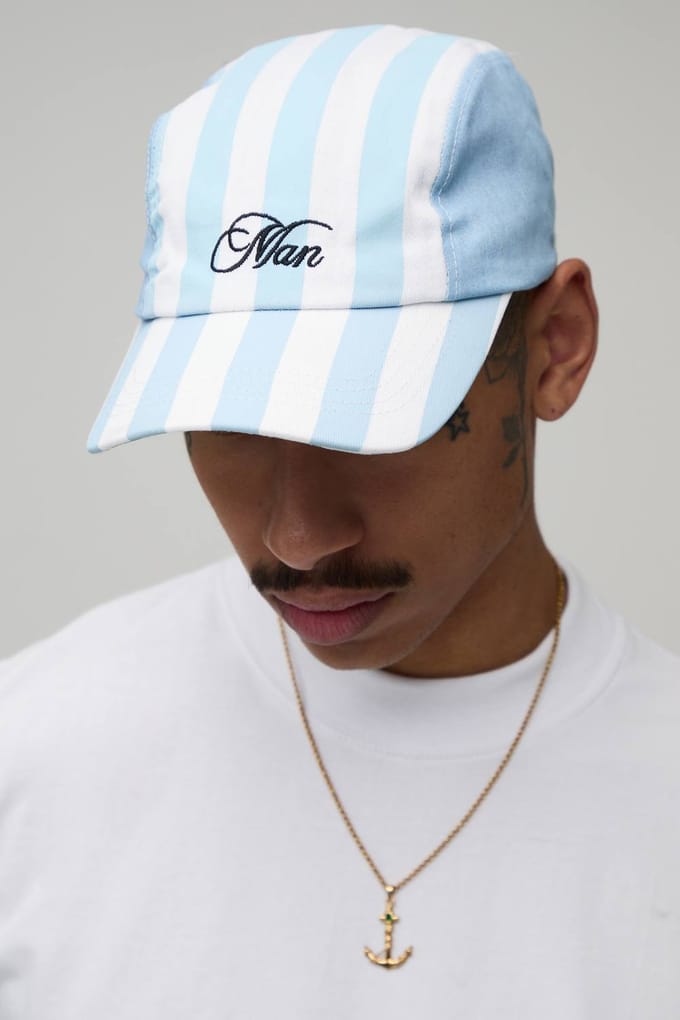 Men's Script Gestreepte Country Manor Pet | Light Blue