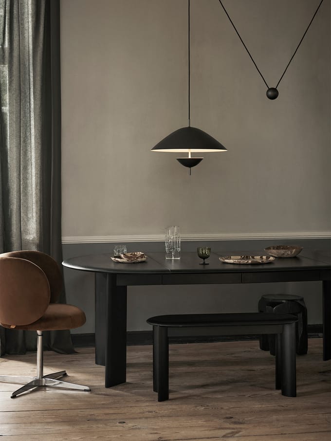 Ferm Living Bevel Bank - beuken, zwart geolied