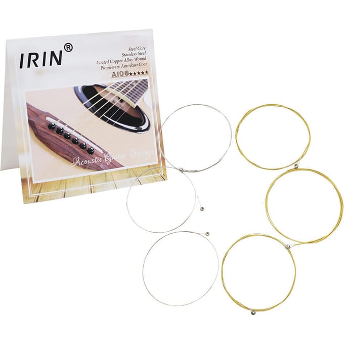 Chitarra Folk acustica corde 6st(.009-.045) Stel de mediaspanning volledig in white