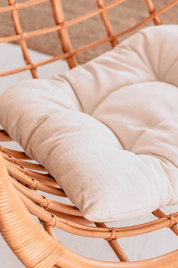 Monnarita-pl - Stoelkussen - Hangstoel - Katoen Linnen - Beige